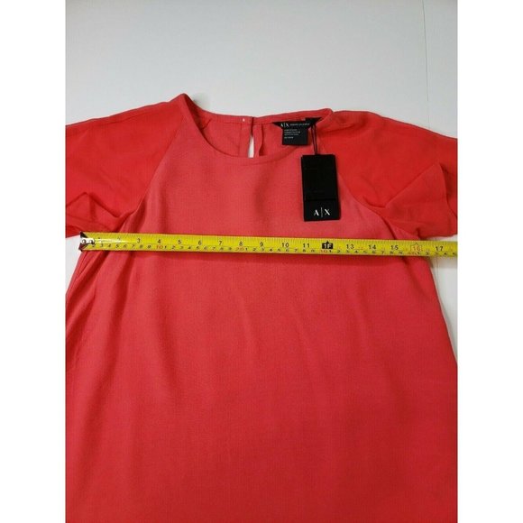 Armani Exchange Women Red Short Sleeve Blouse Top size XS NEW - Picture 9 of 12